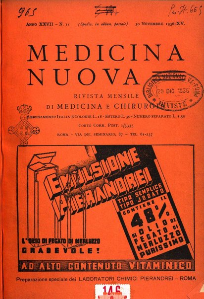 Medicina nuova periodico settimanale di scienze mediche, giurisprudenza sanitaria, medicina sociale e interessi delle classi sanitarie