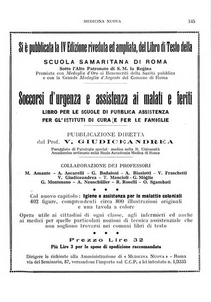 Medicina nuova periodico settimanale di scienze mediche, giurisprudenza sanitaria, medicina sociale e interessi delle classi sanitarie