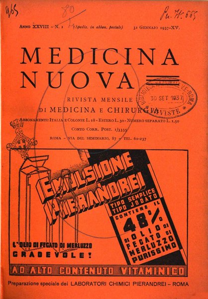 Medicina nuova periodico settimanale di scienze mediche, giurisprudenza sanitaria, medicina sociale e interessi delle classi sanitarie