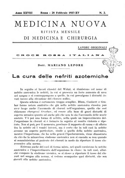 Medicina nuova periodico settimanale di scienze mediche, giurisprudenza sanitaria, medicina sociale e interessi delle classi sanitarie