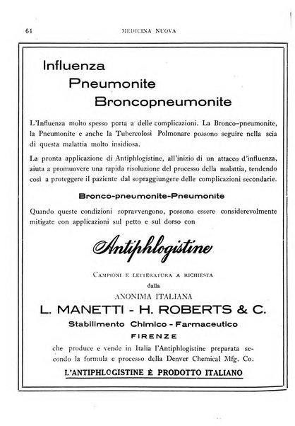 Medicina nuova periodico settimanale di scienze mediche, giurisprudenza sanitaria, medicina sociale e interessi delle classi sanitarie