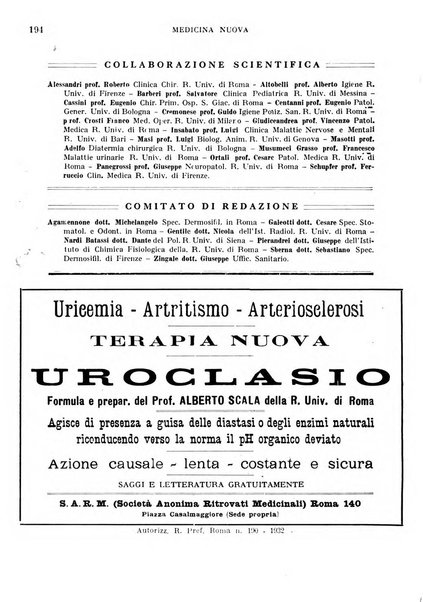 Medicina nuova periodico settimanale di scienze mediche, giurisprudenza sanitaria, medicina sociale e interessi delle classi sanitarie