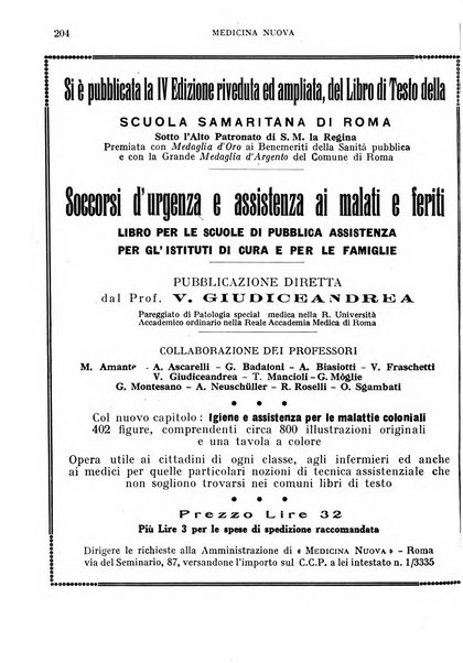 Medicina nuova periodico settimanale di scienze mediche, giurisprudenza sanitaria, medicina sociale e interessi delle classi sanitarie