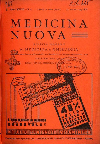 Medicina nuova periodico settimanale di scienze mediche, giurisprudenza sanitaria, medicina sociale e interessi delle classi sanitarie