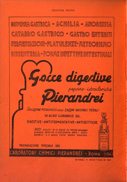 Medicina nuova periodico settimanale di scienze mediche, giurisprudenza sanitaria, medicina sociale e interessi delle classi sanitarie