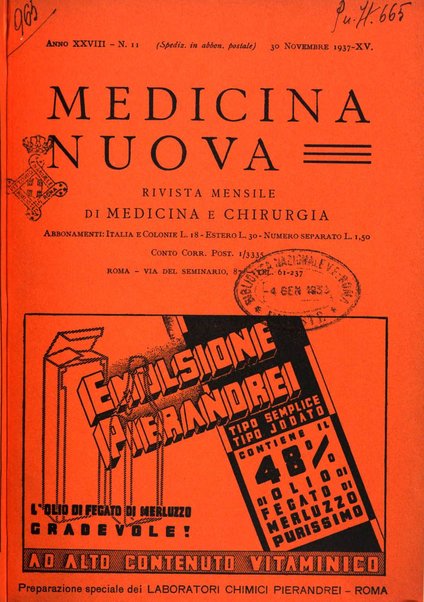 Medicina nuova periodico settimanale di scienze mediche, giurisprudenza sanitaria, medicina sociale e interessi delle classi sanitarie