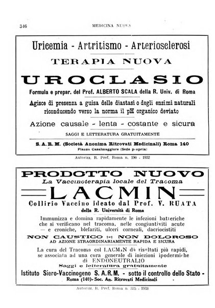 Medicina nuova periodico settimanale di scienze mediche, giurisprudenza sanitaria, medicina sociale e interessi delle classi sanitarie