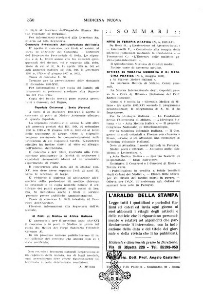 Medicina nuova periodico settimanale di scienze mediche, giurisprudenza sanitaria, medicina sociale e interessi delle classi sanitarie