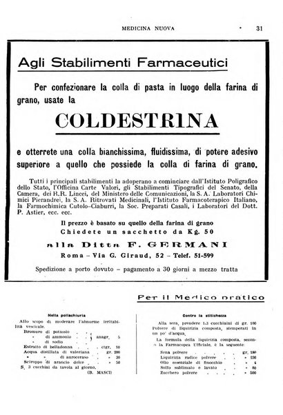 Medicina nuova periodico settimanale di scienze mediche, giurisprudenza sanitaria, medicina sociale e interessi delle classi sanitarie