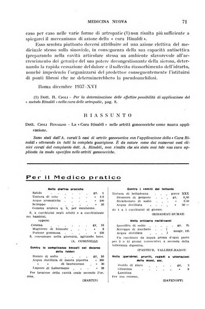 Medicina nuova periodico settimanale di scienze mediche, giurisprudenza sanitaria, medicina sociale e interessi delle classi sanitarie