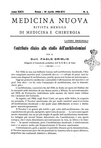 Medicina nuova periodico settimanale di scienze mediche, giurisprudenza sanitaria, medicina sociale e interessi delle classi sanitarie