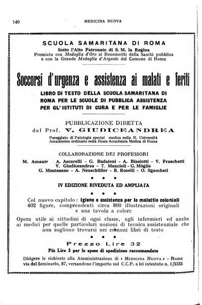 Medicina nuova periodico settimanale di scienze mediche, giurisprudenza sanitaria, medicina sociale e interessi delle classi sanitarie