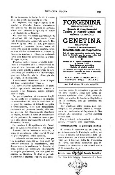 Medicina nuova periodico settimanale di scienze mediche, giurisprudenza sanitaria, medicina sociale e interessi delle classi sanitarie