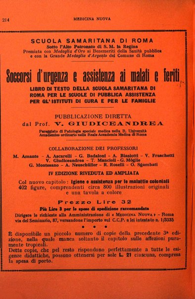 Medicina nuova periodico settimanale di scienze mediche, giurisprudenza sanitaria, medicina sociale e interessi delle classi sanitarie