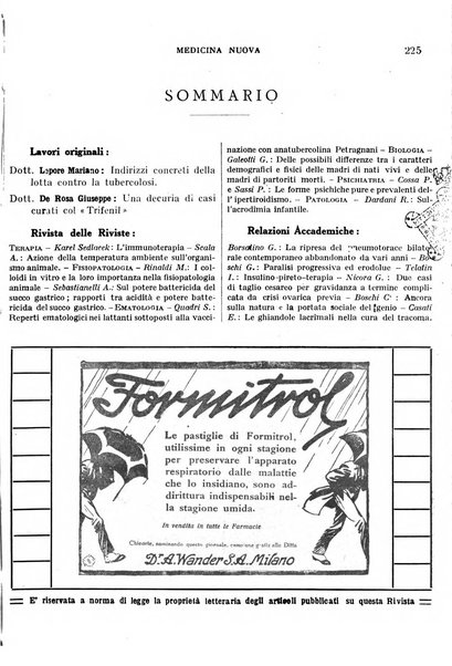 Medicina nuova periodico settimanale di scienze mediche, giurisprudenza sanitaria, medicina sociale e interessi delle classi sanitarie