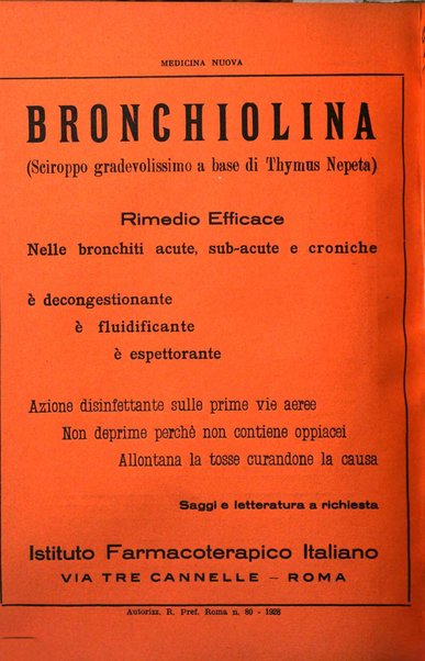 Medicina nuova periodico settimanale di scienze mediche, giurisprudenza sanitaria, medicina sociale e interessi delle classi sanitarie