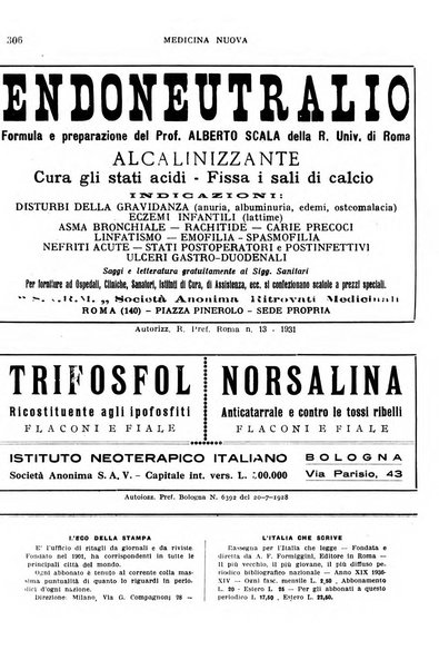 Medicina nuova periodico settimanale di scienze mediche, giurisprudenza sanitaria, medicina sociale e interessi delle classi sanitarie