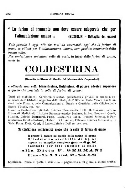 Medicina nuova periodico settimanale di scienze mediche, giurisprudenza sanitaria, medicina sociale e interessi delle classi sanitarie