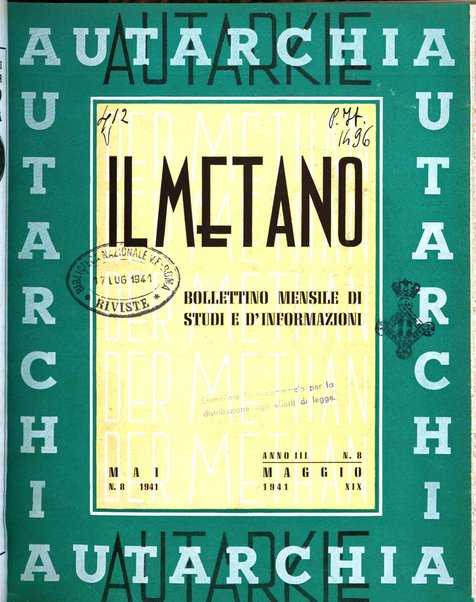 Il metano bollettino mensile di studi e d'informazioni edito