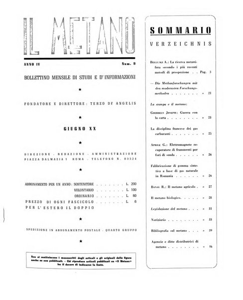 Il metano bollettino mensile di studi e d'informazioni edito