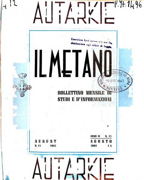 Il metano bollettino mensile di studi e d'informazioni edito