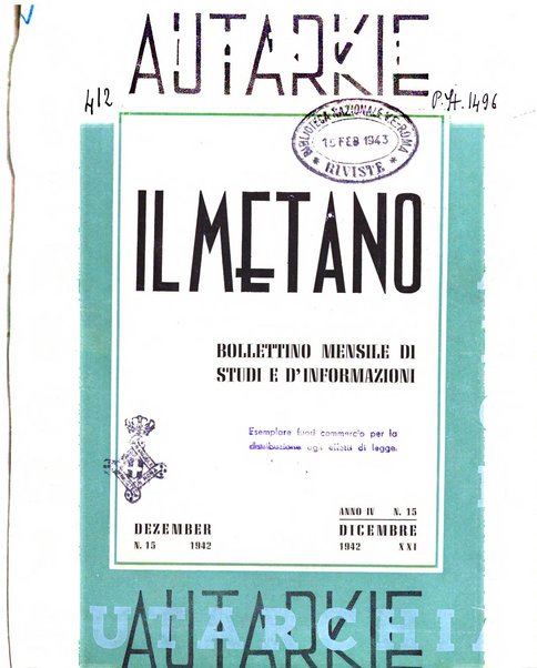 Il metano bollettino mensile di studi e d'informazioni edito