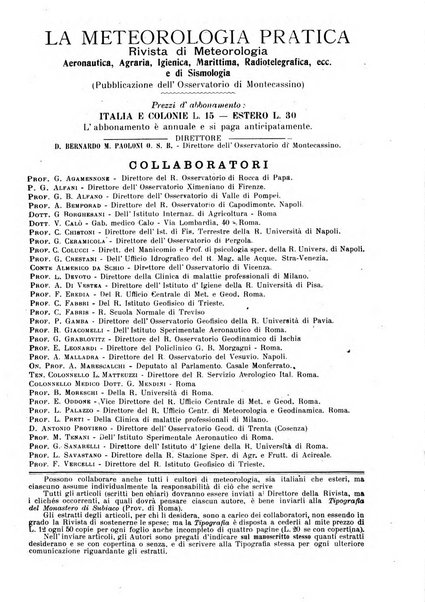 La meteorologia pratica rivista di meteorologia agraria, igienica, aeronautica