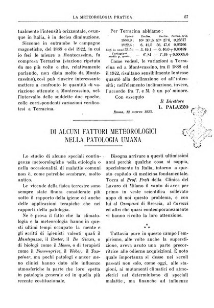 La meteorologia pratica rivista di meteorologia agraria, igienica, aeronautica