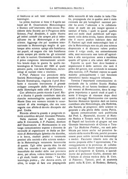 La meteorologia pratica rivista di meteorologia agraria, igienica, aeronautica