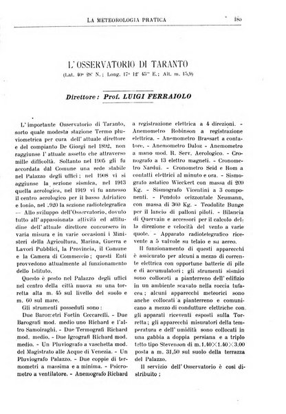 La meteorologia pratica rivista di meteorologia agraria, igienica, aeronautica