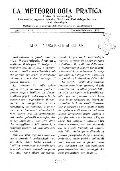 La meteorologia pratica rivista di meteorologia agraria, igienica, aeronautica