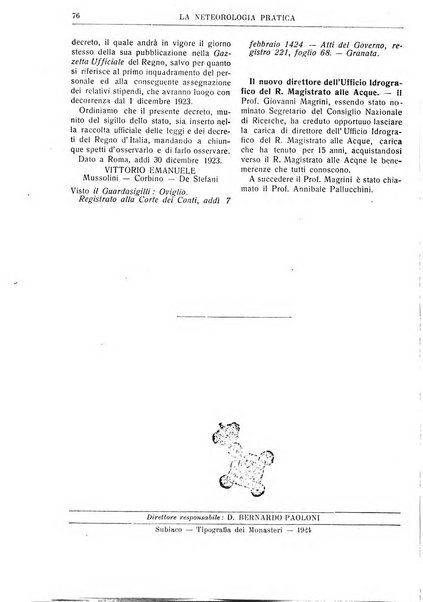 La meteorologia pratica rivista di meteorologia agraria, igienica, aeronautica