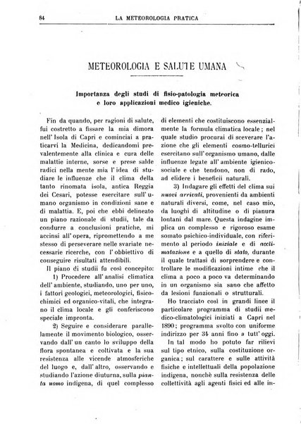 La meteorologia pratica rivista di meteorologia agraria, igienica, aeronautica