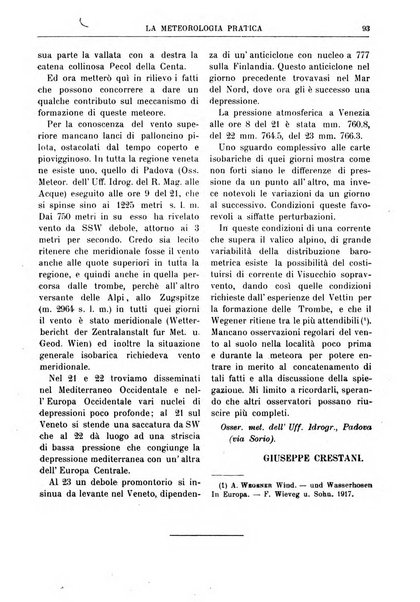 La meteorologia pratica rivista di meteorologia agraria, igienica, aeronautica