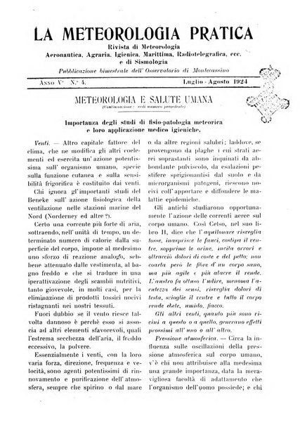 La meteorologia pratica rivista di meteorologia agraria, igienica, aeronautica