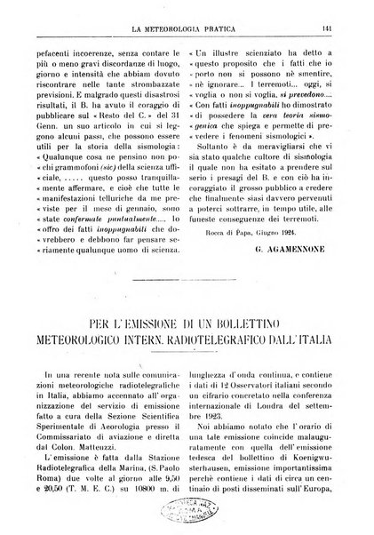 La meteorologia pratica rivista di meteorologia agraria, igienica, aeronautica