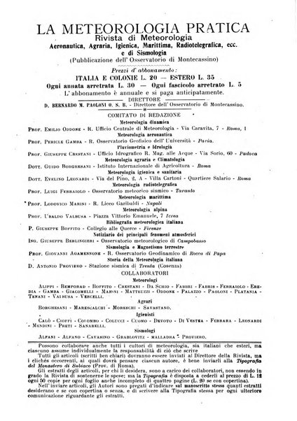 La meteorologia pratica rivista di meteorologia agraria, igienica, aeronautica