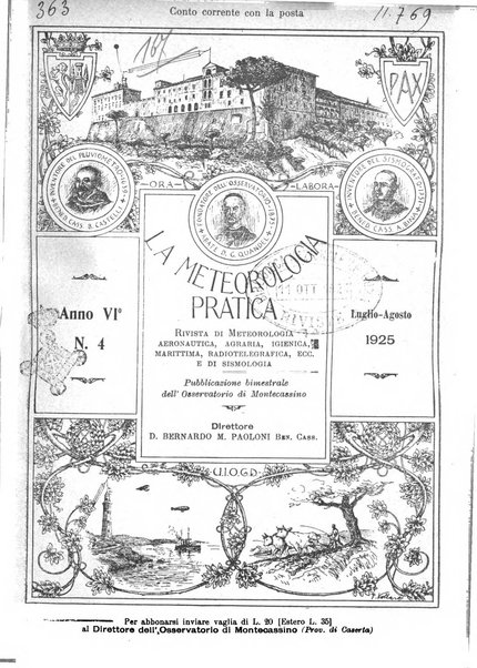 La meteorologia pratica rivista di meteorologia agraria, igienica, aeronautica