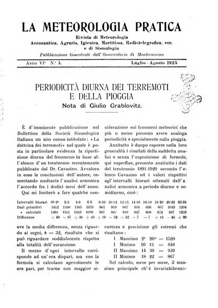 La meteorologia pratica rivista di meteorologia agraria, igienica, aeronautica