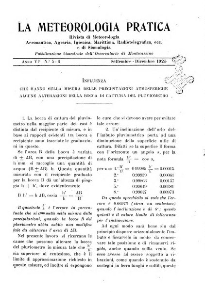 La meteorologia pratica rivista di meteorologia agraria, igienica, aeronautica