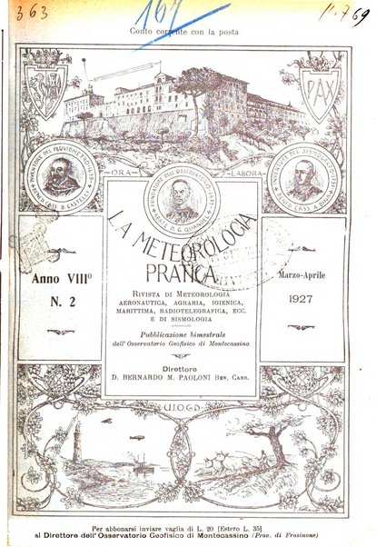 La meteorologia pratica rivista di meteorologia agraria, igienica, aeronautica