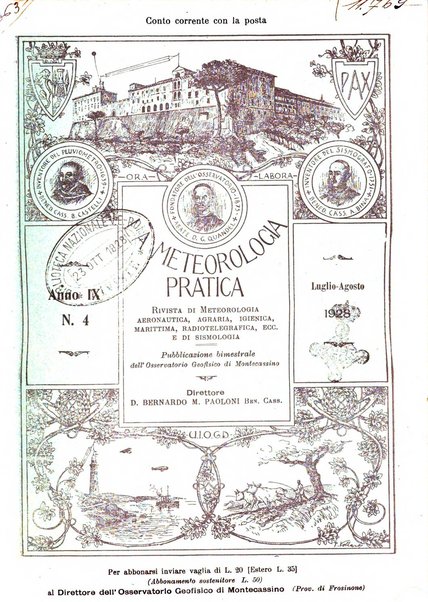 La meteorologia pratica rivista di meteorologia agraria, igienica, aeronautica