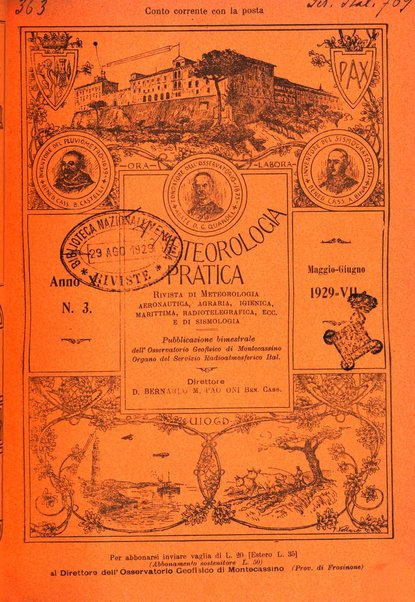 La meteorologia pratica rivista di meteorologia agraria, igienica, aeronautica