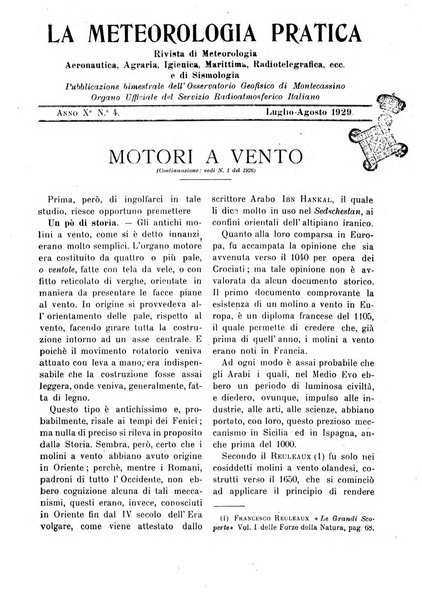 La meteorologia pratica rivista di meteorologia agraria, igienica, aeronautica