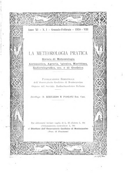 La meteorologia pratica rivista di meteorologia agraria, igienica, aeronautica