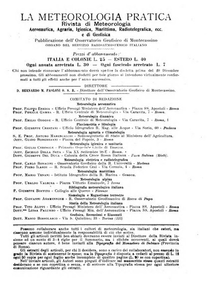 La meteorologia pratica rivista di meteorologia agraria, igienica, aeronautica