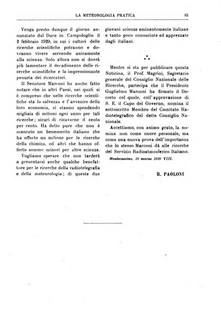 La meteorologia pratica rivista di meteorologia agraria, igienica, aeronautica