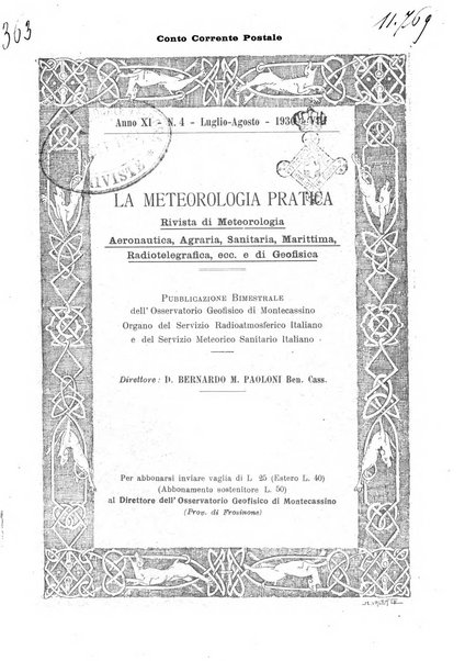 La meteorologia pratica rivista di meteorologia agraria, igienica, aeronautica