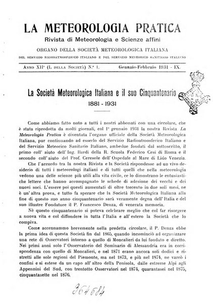 La meteorologia pratica rivista di meteorologia agraria, igienica, aeronautica