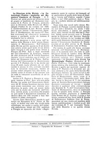 La meteorologia pratica rivista di meteorologia agraria, igienica, aeronautica